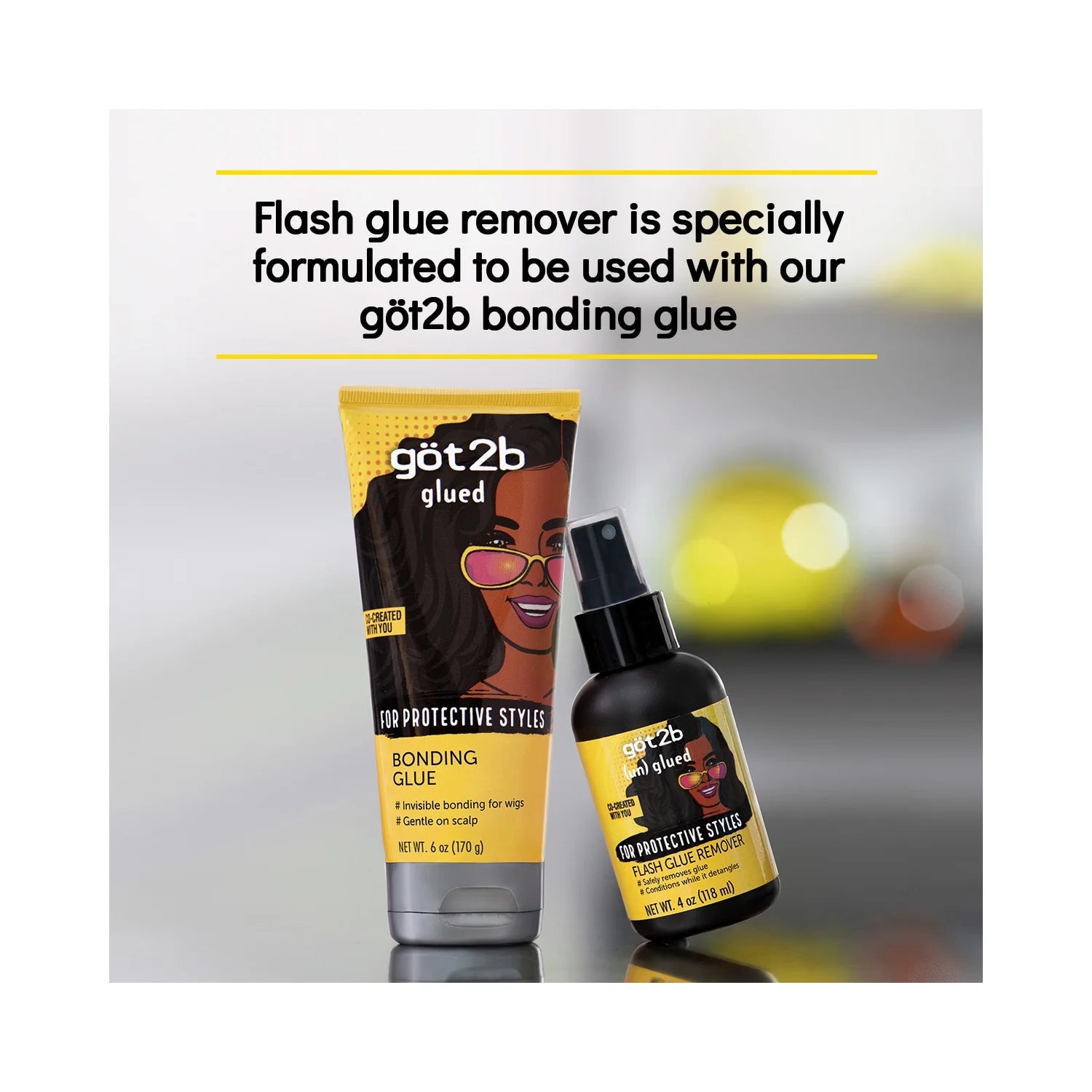 Unglued Flash Glue Remover, Quick & Clean Removal for Lace, Wigs & Weaves, 4 Oz