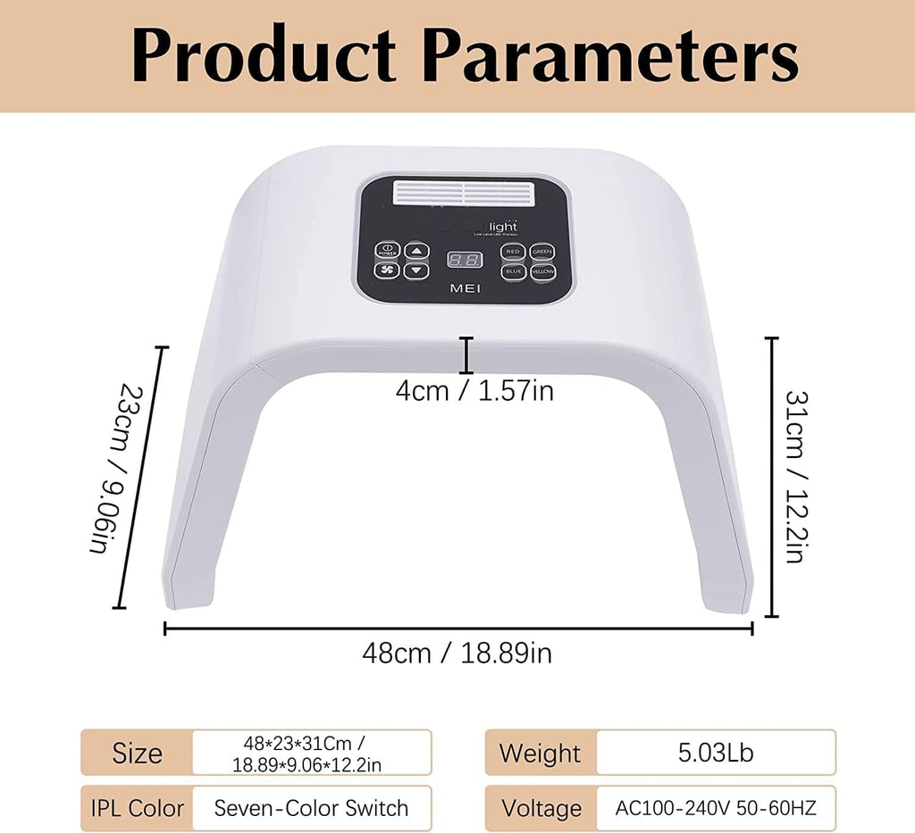 Infrared Light Therapy Led Facial Light Therapy Mask-Derma Plus, Photons Facial Skin Care Machine LED Beauty Mask Therapy Beauty Machine