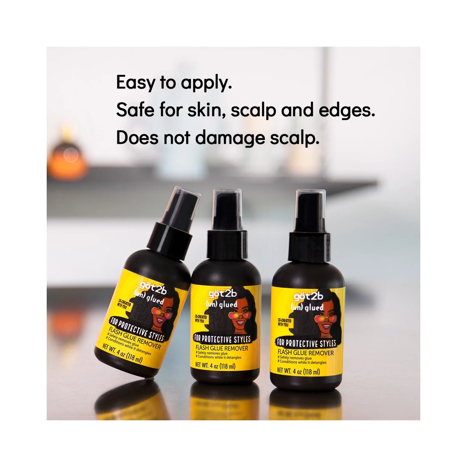 Unglued Flash Glue Remover, Quick & Clean Removal for Lace, Wigs & Weaves, 4 Oz