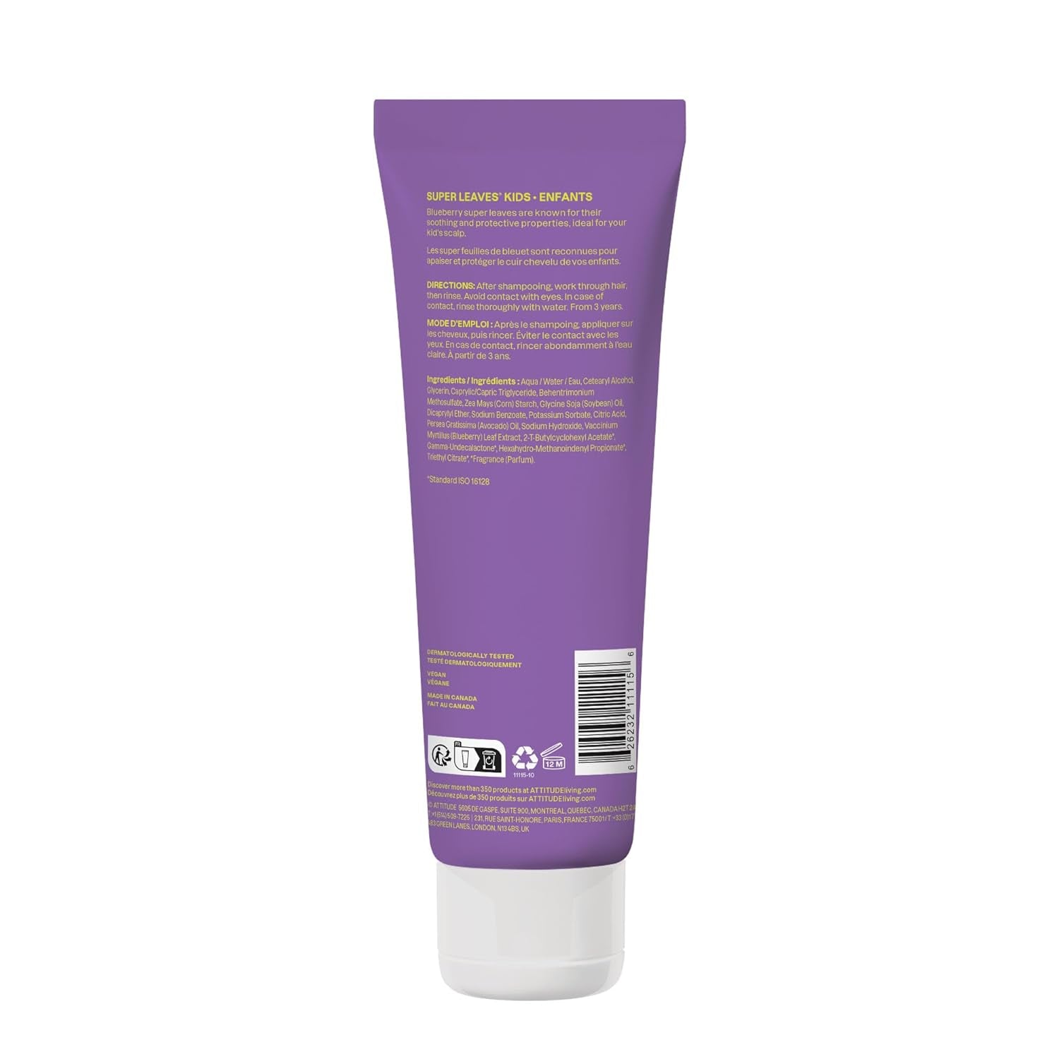 Natural Conditioner for Kids, Hypoallergenic, Vegan, Plant- and Mineral-Based, Vegan and Cruelty-Free, Vanilla and Pear, 8 Fl Oz (11115)