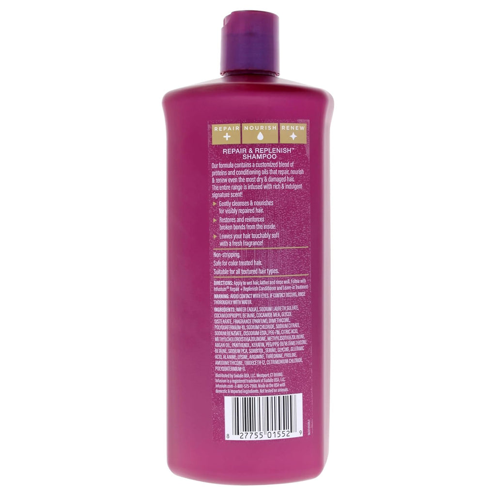 Repair and Replenish Nourishing Shampoo - Hydrating and Clarifying Shampoo for Build up - Ceramides, Keratin, and Argan Oil - 33.8 Oz