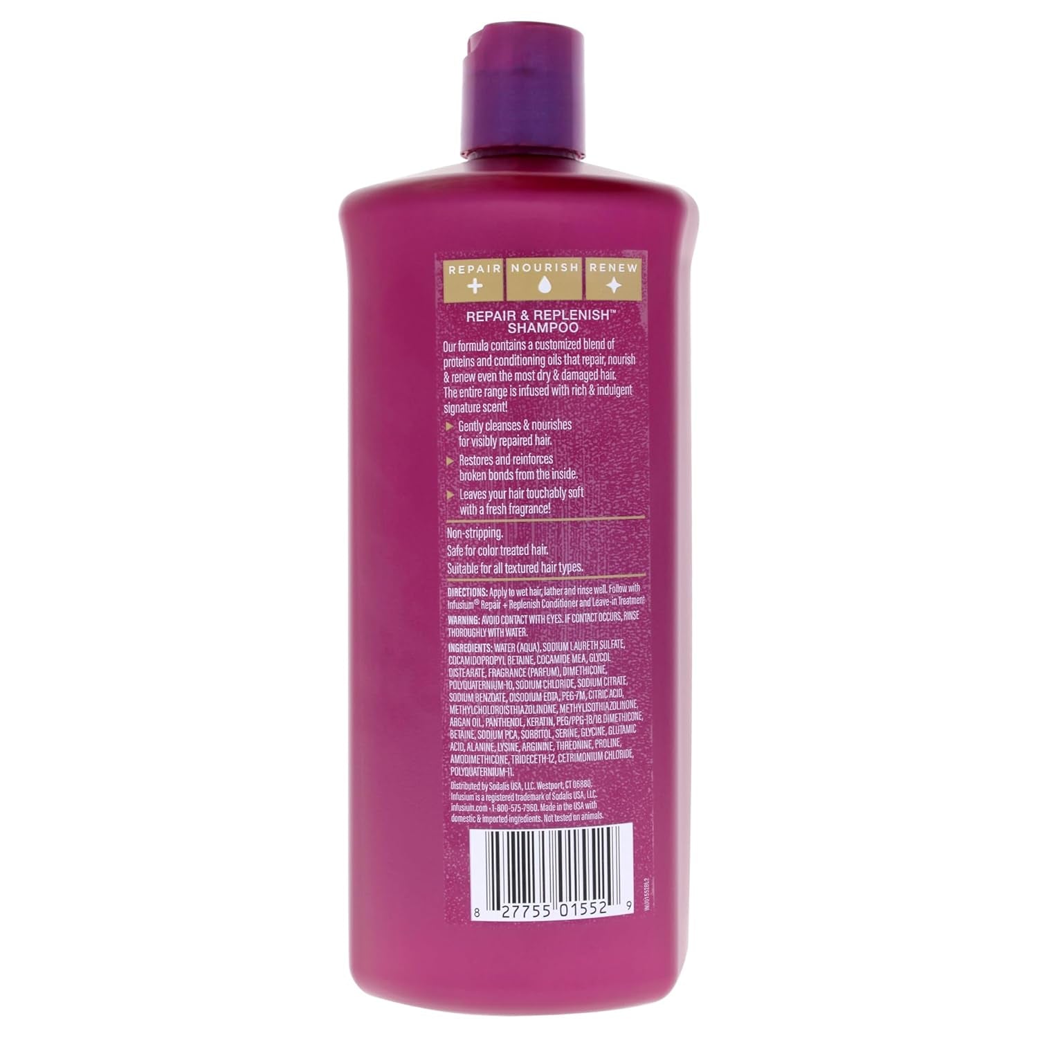 Repair and Replenish Nourishing Shampoo - Hydrating and Clarifying Shampoo for Build up - Ceramides, Keratin, and Argan Oil - 33.8 Oz