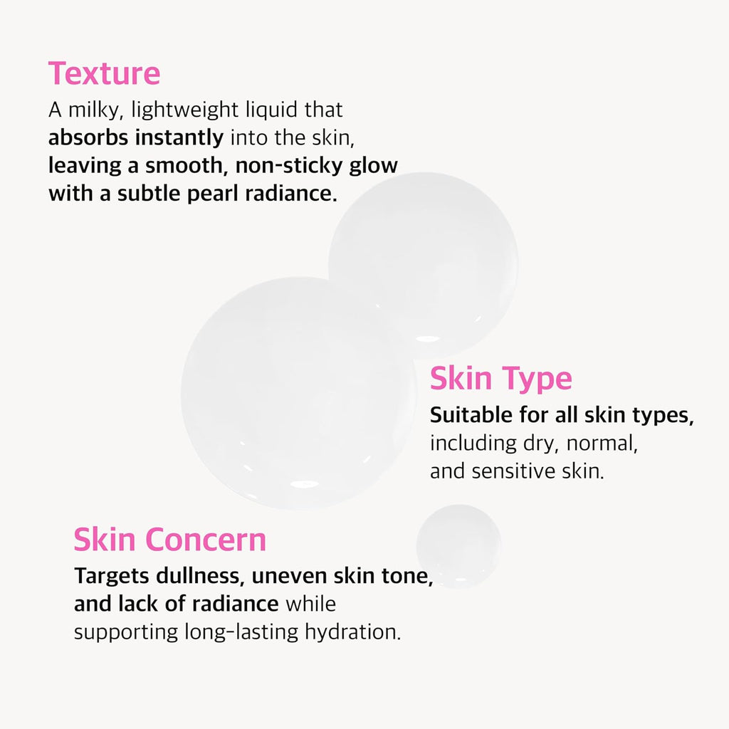 Hydrating Milky Toner with Pearl & Niacinamide – Facial Toner for Skin Glow, Wrinkle Care & Moisture Balance, Korean Skincare (4.76Oz)